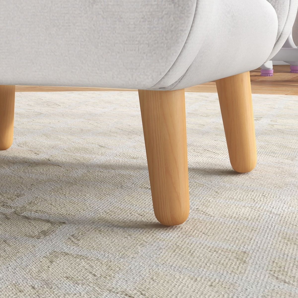 Fauteuil pour enfant design scandinave nuage grand confort avec piètement inclinés et tissu 46 x 51 x 55 cm blanc