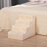 Escalier pour chien à 4 marches escalier pour chat échelle antidérapante housse amovible et lavable 60 x 35 x 44cm beige