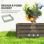 Carré potager de jardin potager surélevé, acier galvanisé, résistant à la rouille 120x120x30cm, vert clair