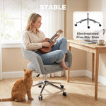 Chaise Bureau Ergonomique, Fauteuil de Bureau en Chenille avec Hauteur Réglable, Dossier Incurvé, Gris