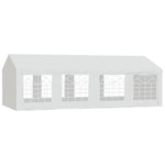 Gazebo Tendone per Ricevimenti da Giardino in PE Impermeabile con Tubi in Acciaio 7,98L x 3,92P x 2,8A m Bianco Nuovo 14