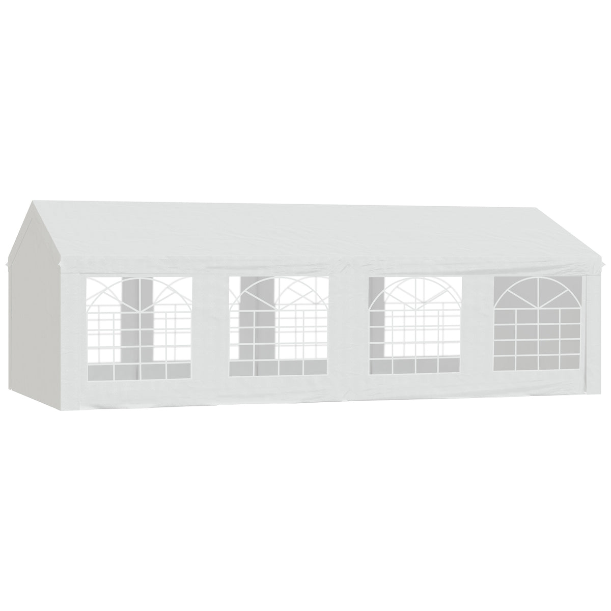 Gazebo Tendone per Ricevimenti da Giardino in PE Impermeabile con Tubi in Acciaio 7,98L x 3,92P x 2,8A m Bianco Nuovo 14