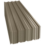 Set di 12 Pannelli in Acciaio Zincato Resistenti alle Intemperie, Marrone, Dim. di un Pannello 129L x 45P cm