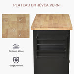 Desserte ilôt de cuisine multi rangements 2 tiroirs 2 placard 2 portes avec étagère range-bouteille