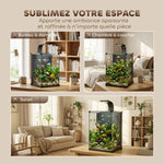 Aquarium en Verre Trempé Nano Aquarium avec Filtre Intégré Pompe 5W et Éclairage LED 30x30x45cm Noir