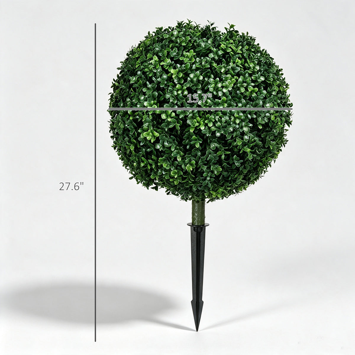 Lot de 2 Plantes Artificielles 70 cm, Boules de Buis, 440 Feuilles, Piquets, Résistant aux UV, Facile à Nettoyer, Vert