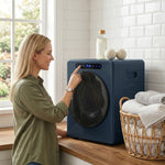 Sèche linge à évacuation, sèche-linge électrique 1000 W 3 Kg, modes Extra Dry et ECO, minuterie, acier inoxydable, bleu