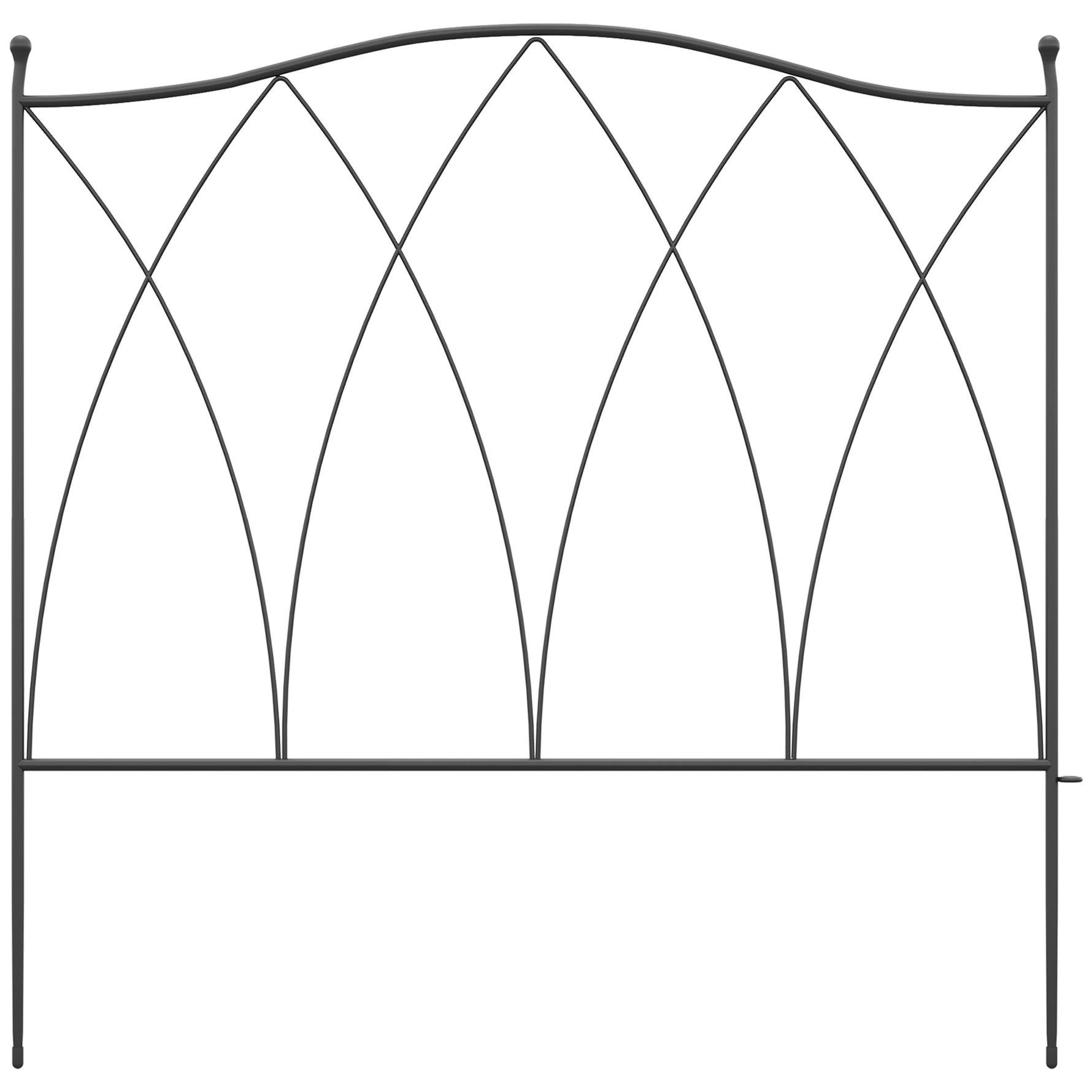 Lot de 5 clôtures de jardin décoratives en métal noir - 305 x 62 cm noir