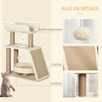 Arbre à chats design cosy chic multi-équipements centre d'activités griffoirs grattoir plateformes brun clair