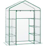 Serre de jardin 8 étagères bâche transparente PVC porte enroulable 143 x 73 x 195 cm - transparent