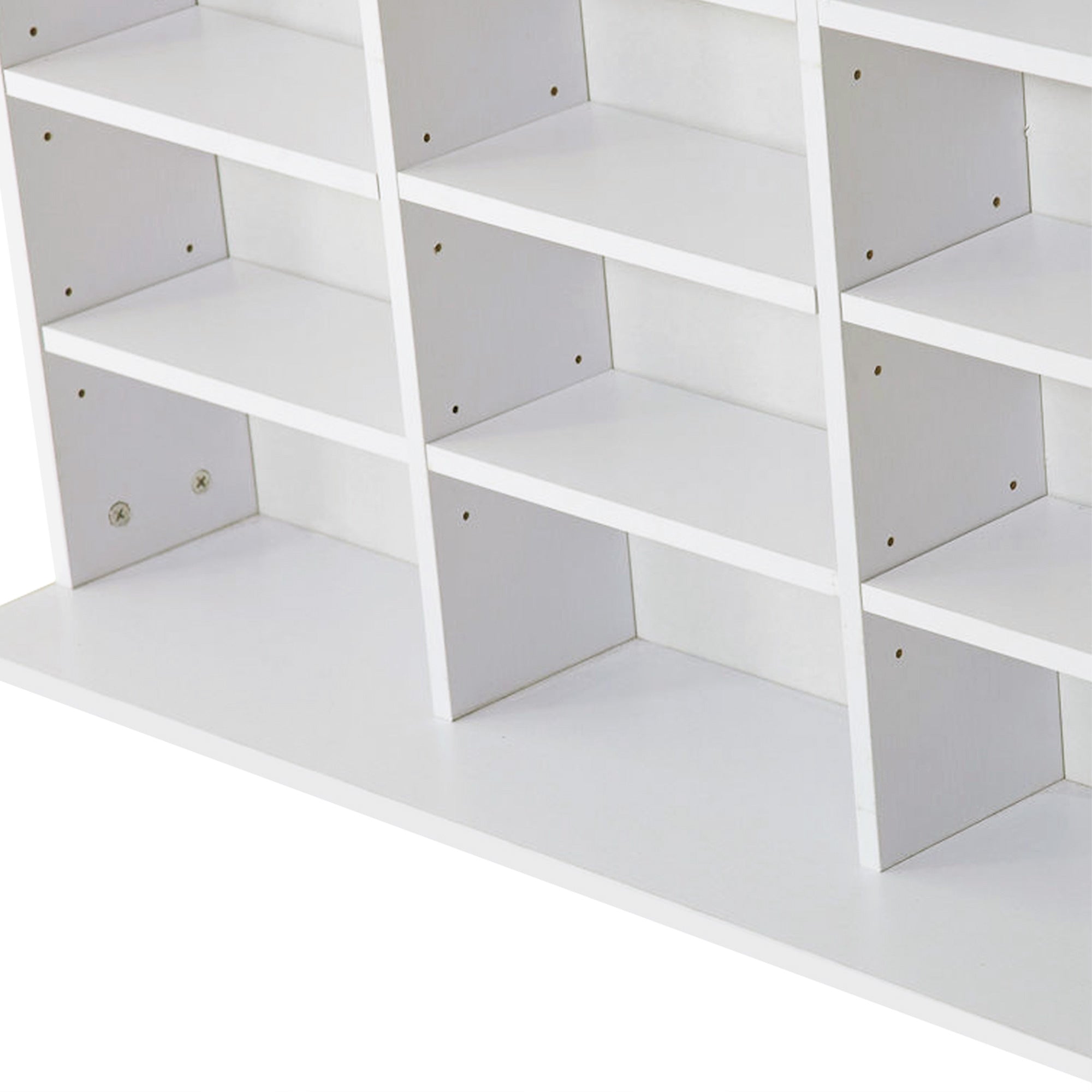 Étagère Rangement CD/DVD Meuble de Rangement pour 1116 CDs 36 Compartiments réglables en Hauteur Blanc