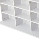 Étagère Rangement CD/DVD Meuble de Rangement pour 1116 CDs 36 Compartiments réglables en Hauteur Blanc