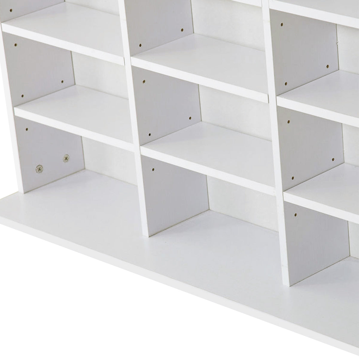 Étagère Rangement CD/DVD Meuble de Rangement pour 1116 CDs 36 Compartiments réglables en Hauteur Blanc