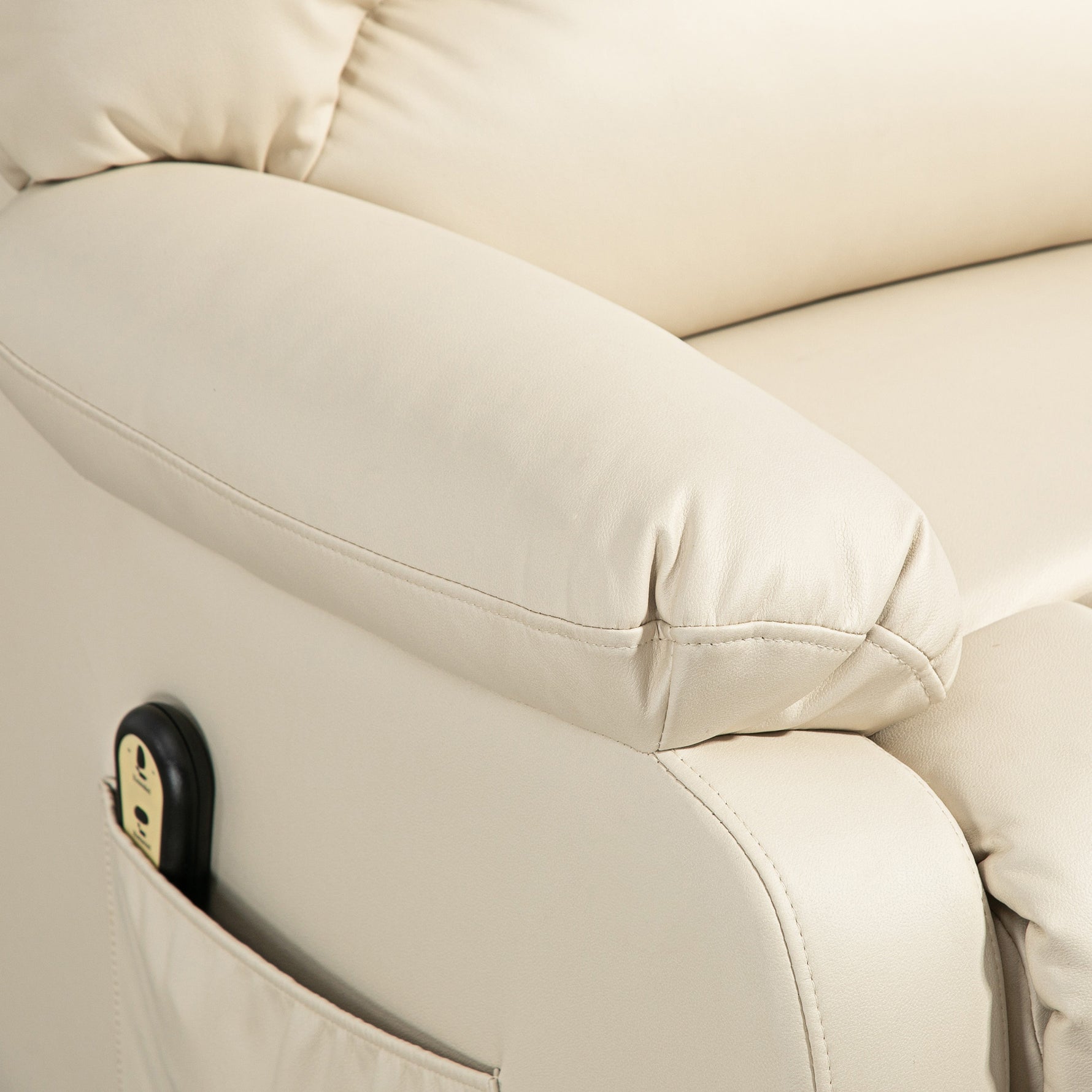 Fauteuil relax inclinable électrique releveur avec repose-pied et télécommande 86 x 92 x 102 cm Beige