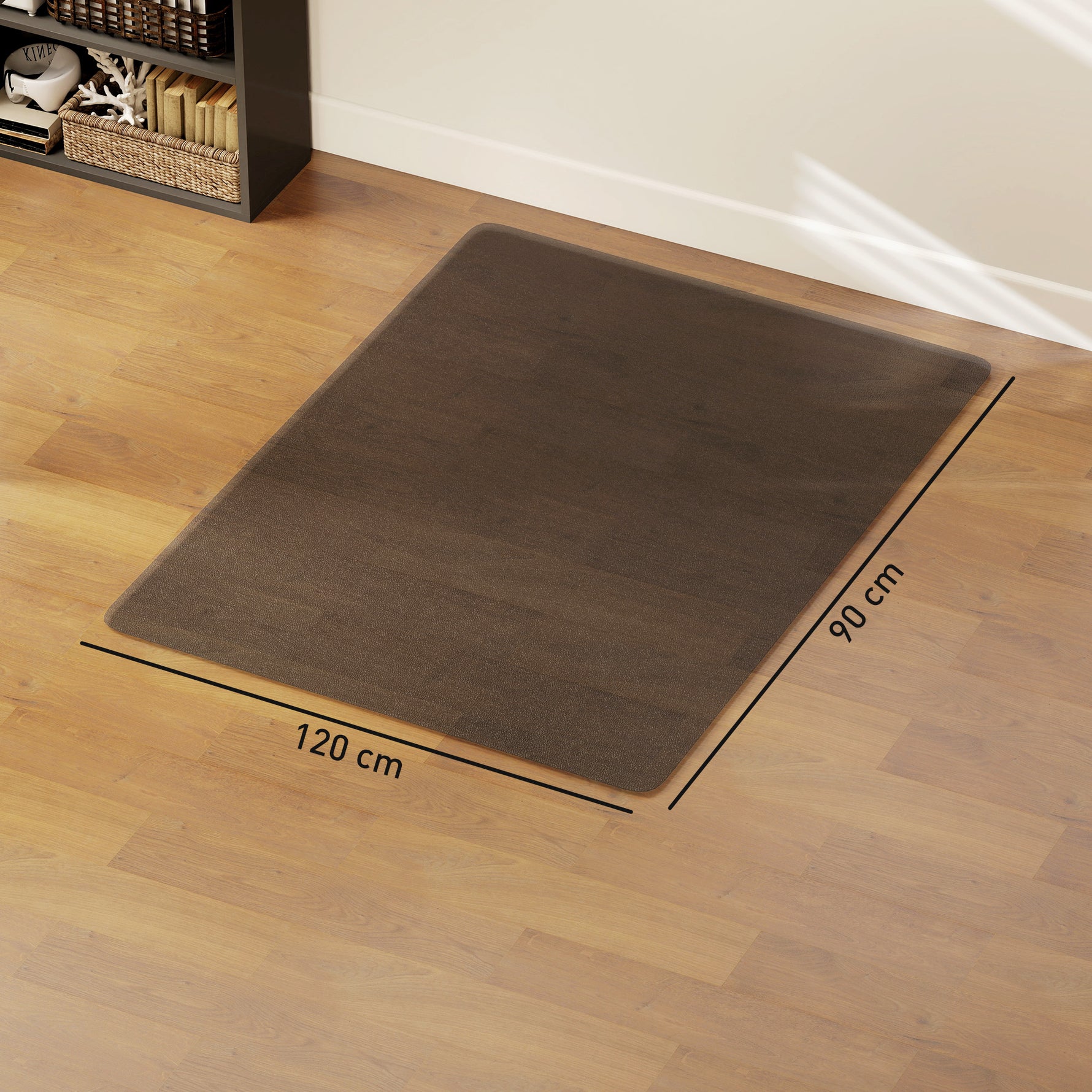 Tapis de chaise de bureau rectangulaire, antidérapants en plastique noir 120x90cm