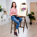 Chevalet d'artiste sur pieds dim. 51,5L x 71,5l x 134,5H cm inclinaison réglable 90° max. bois de pin