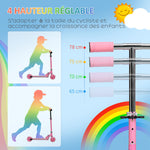 Trottinette pour enfants de 3 à 7 ans pliable roues lumineuses en PU musique 67 x 32 x 78 cm rose