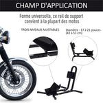Motorradheber Montageständer Motorradradhalterung Motorradständer - Radklemme 17 bis 21 Zoll Metall Epoxid Schwarz
