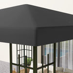 Toile de rechange pour pavillon toile de tonnelle trous de drainage protection solaire UPF30+ 3 x 3 m gris foncé