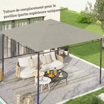 Toile de rechange pour pavillon tonnelle tente toit de remplacement gazebo de jardin polyester 180 g/m² 3 x 3 m gris