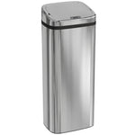 Cubo de basura con sensor de movimiento de apertura automática, 1 compartimento de 50 L, de acero inoxidable