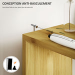 Colonne de salle de bain meuble de salle de bain avec 2 étagères 2 placards en bambou 18l x 30P x 120H cm bois naturel