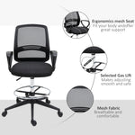Fauteuil de bureau chaise de bureau assise haute réglable tabouret de bureau pivotant 360° maille respirante