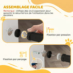 Barrière de sécurité animaux porte fermeture automatique système de double verrouillage sans perçage 3 extensions noir