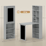 Bureau avec rangement pliable murale rabattable avec bibliothèque poste de travail tableau à craie et étagère réglable