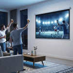 Écran vidéoprojecteur 84 Pouces, 4:3 4K HD écran de projection motorisé et électrique, écran de projection tv et home cinéma, montage mural ou plafond, panneau de commande et télécommande
