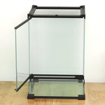Terrarium en verre pour reptiles vivarium 12 L avec couvercle en treillis métallique, 20 x 20 x 30 cm, noir