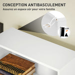 Bibliothèque étagère de rangement 6 niveaux avec étagères réglables pour salon, chambre, bureau, 60x24x158,5cm, blanc