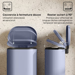 Poubelle cuisine 30L, poubelle à pédale, seau intérieur amovible, couvercle à fermeture douce, 36,5x31x61cm, gris