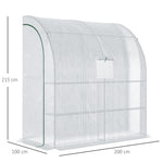 Serre de jardin PE avec étagères 3 niveaux, serre de balcon, bâche renforcée 140 g/m², châssis en acier blanc