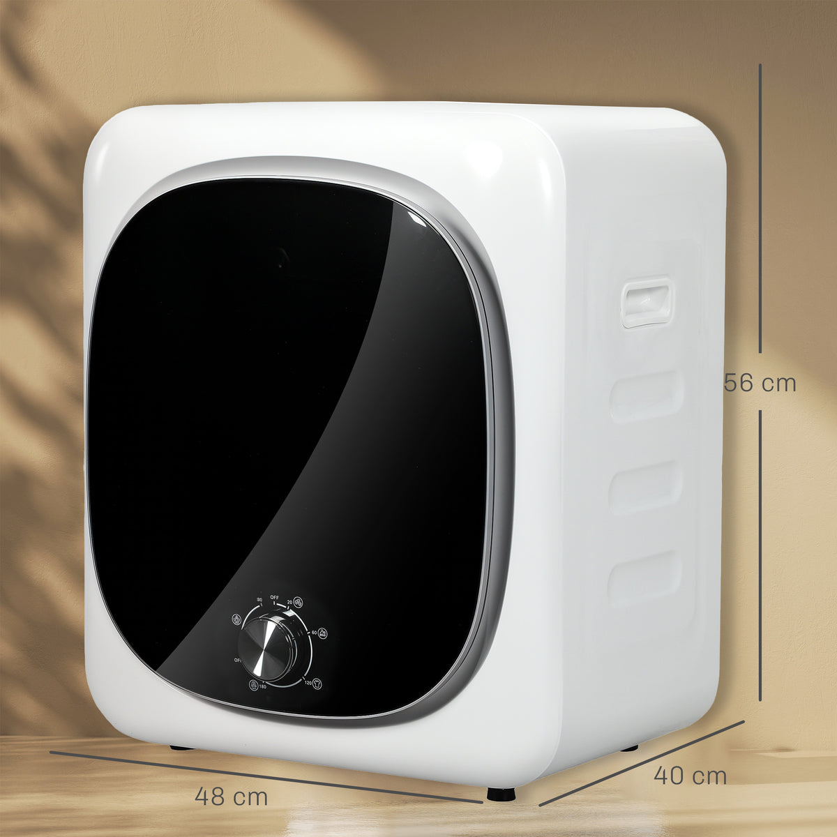 Sèche linge à évacuation électrique 800 W 4 Kg avec 5 modes de séchage, cuve en acier inoxydable, charge frontale