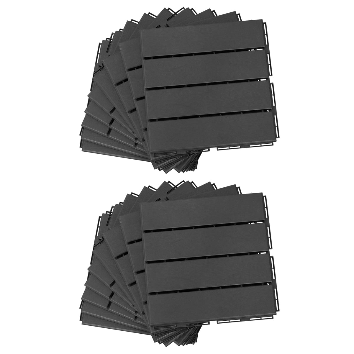 Caillebotis - Dalles terrasse - Lot de 18 - emboîtables, Installation très Simple - Petits Carreaux Composite Plastique
