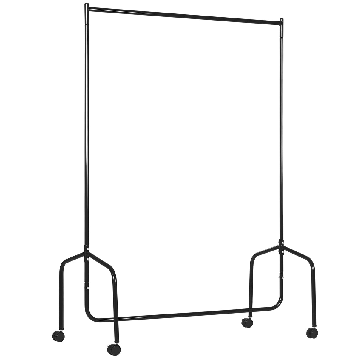 Portant à Vêtements avec Roulettes Tringle a Vêtement solide Charge 140 Kg 150 x 60 x 170 cm Porte-Manteau en acier noir