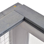Maison enclos cage habitat pour petit animal tortues avec 2 espaces 91 x 60,5 x 32 cm bois massif gris