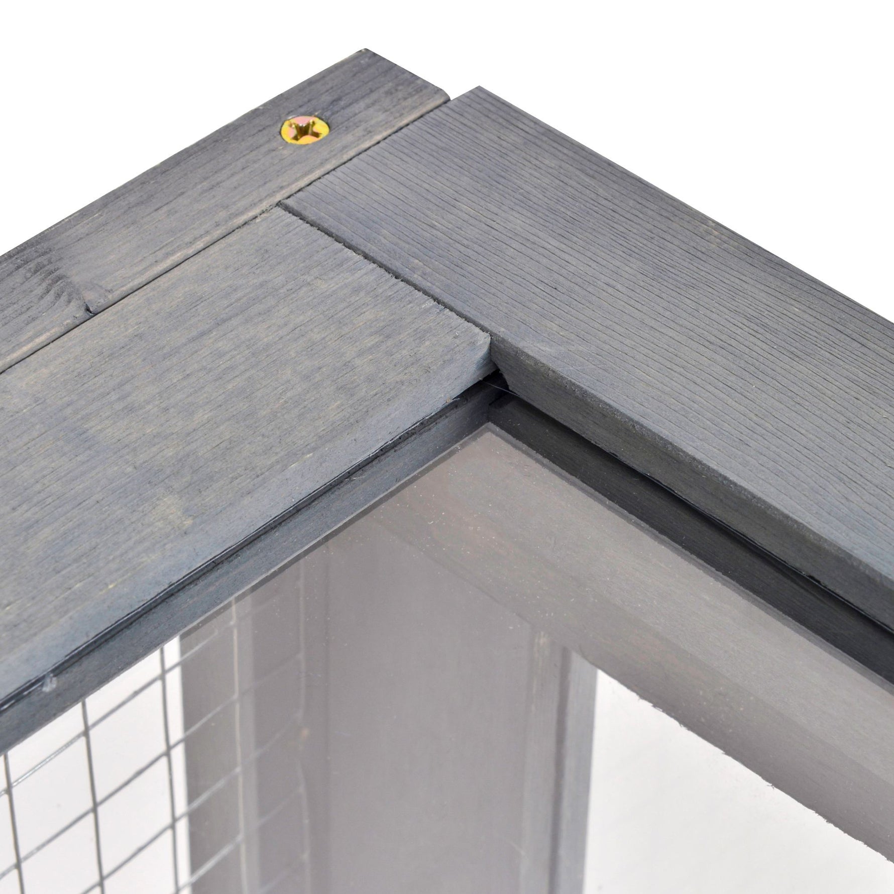 Maison enclos cage habitat pour petit animal tortues avec 2 espaces 91 x 60,5 x 32 cm bois massif gris