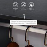 Lot de 2 portants à vêtements penderie mobile avec roulettes 2 niches + Grand Espace penderie en bois noir