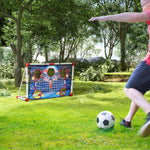 Cage de handball enfant exterieur but 5 zones cibles ballon de handball gonflable pompe 116 x 48 x 76 cm blanc
