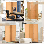 Paravent intérieur en bois 3 panneaux séparateur de pièce pliable pour salon chambre 135 x 180 cm brun clair
