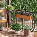 Jardinière rectangulaire en bois carré potager jardinière à suspendre avec 2 crochets 91 x 18 x 16,5 cm marron