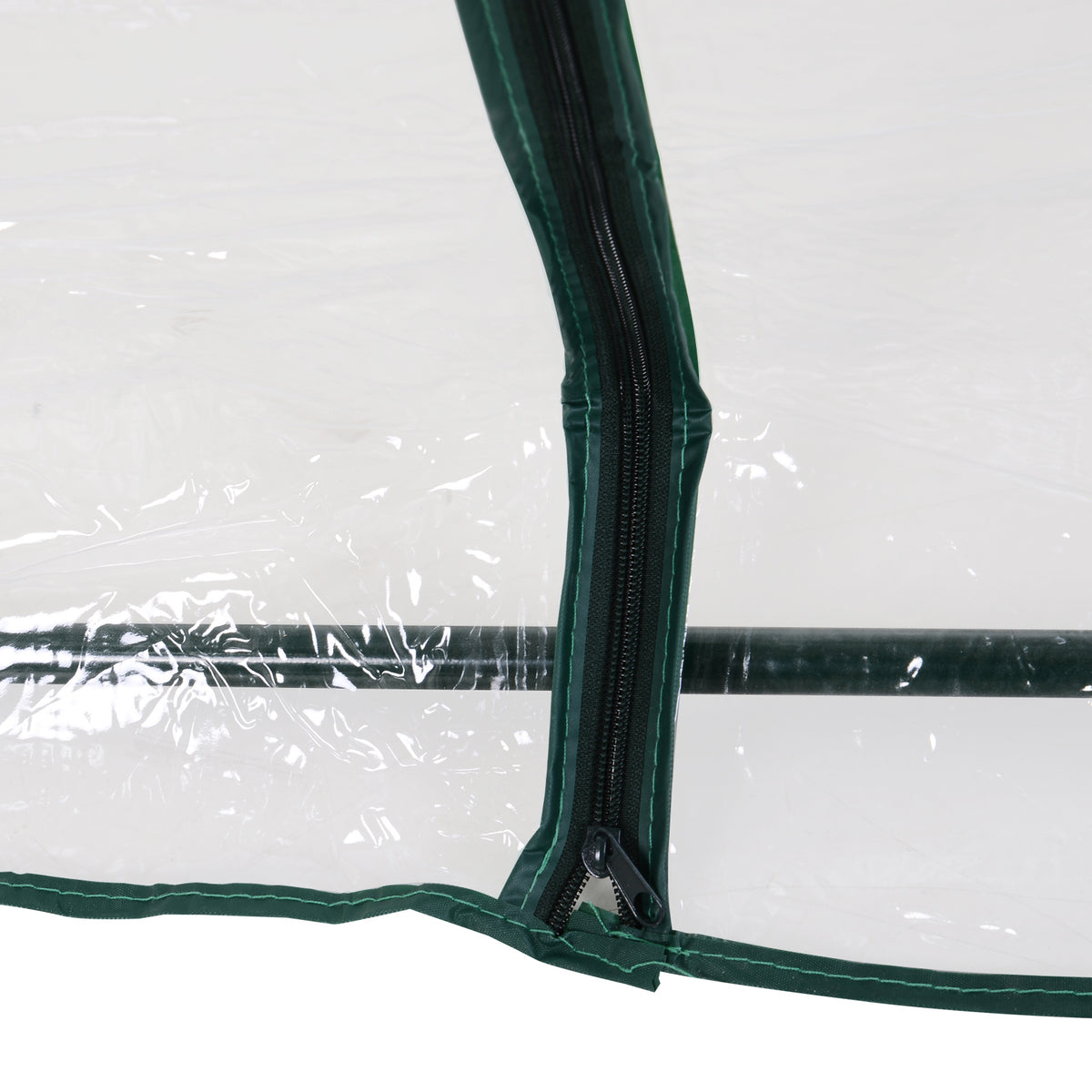 Serre de Jardin Tunnel mini serre tunnel serre à tomates 2,5L x 1l x 0,8H m Grande Porte zippée bâche Plastique Transparent métal époxy Vert