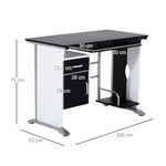 Bureau informatique design en mdf 100 L x 52 I x 75H cm noir et blanc
