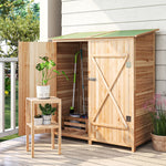 Abri de jardin en bois armoire de jardin en bois avec table, toit en asphalte, 140 x 75 x 157 cm, effet bois naturel