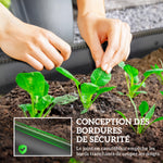 Jardinière surélevée carré potager de jardin en acier modulable légumes, plantes, fleurs, dim. 150 x 62 x 30 cm gris