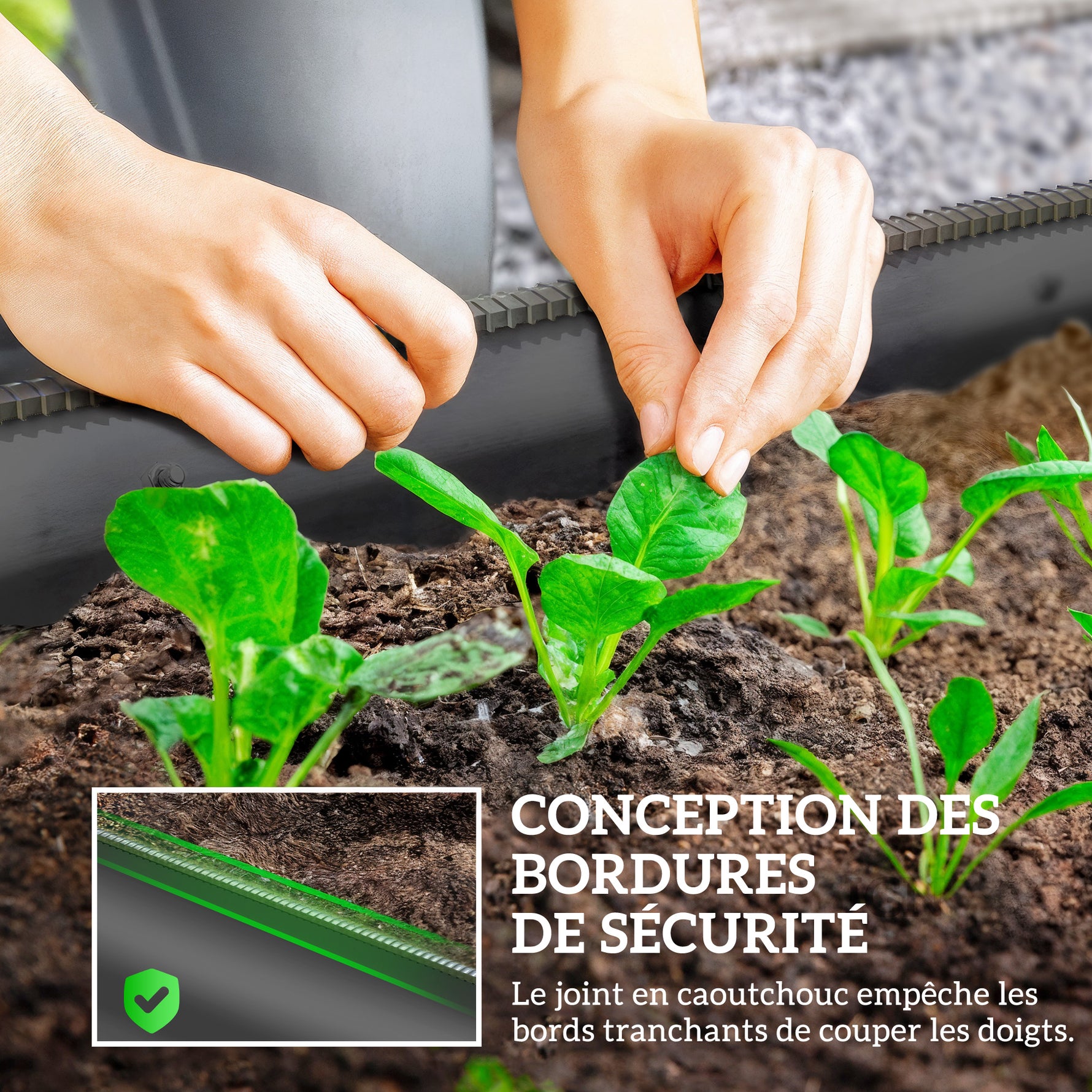 Jardinière surélevée carré potager de jardin en acier modulable légumes, plantes, fleurs, dim. 150 x 62 x 30 cm gris