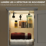 Meuble colonne salle de bain avec éclairage LED, meuble de rangement étroit, tiroir, 2 portes, 40x30x170cm, blanc