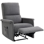 Sillón de masaje reclinable, sillón de relax, respaldo ajustable, asiento amplio, reposapiés, 69x84x99cm, gris